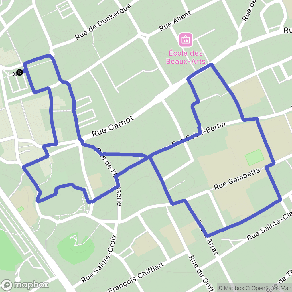 Saint-Omer : carte du parcours de randonnée - France