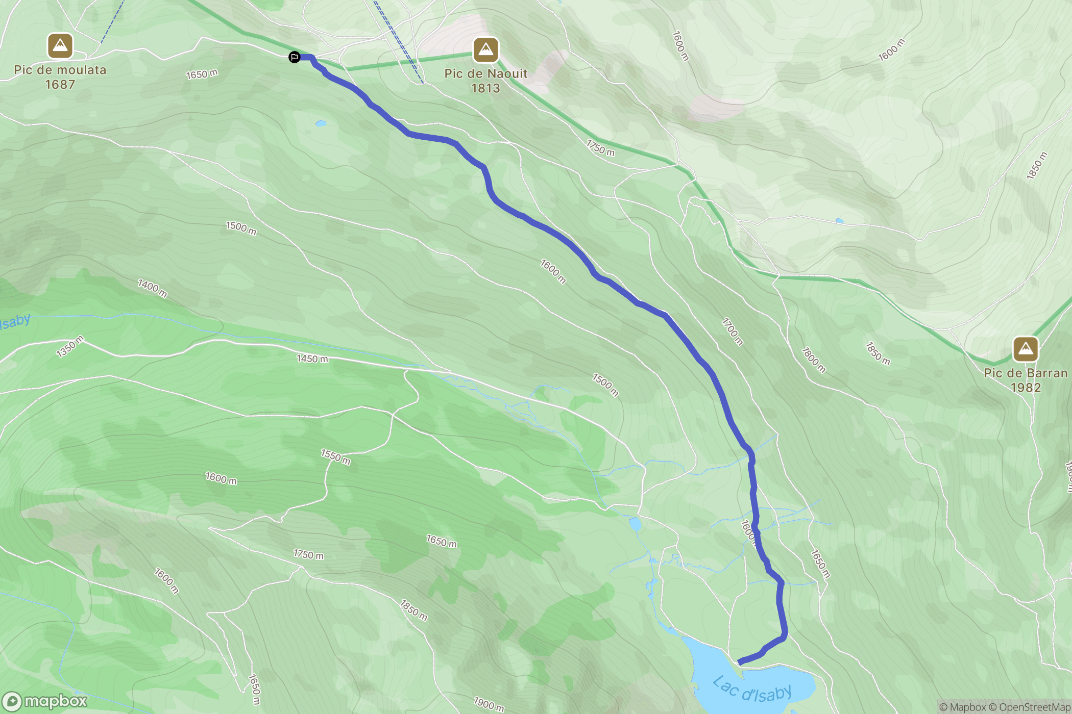 Beaucens : carte du parcours de randonnée - France