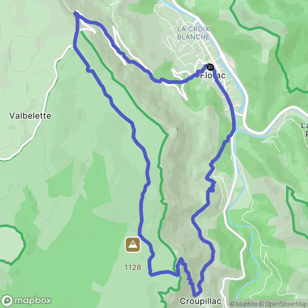 Florac : carte du parcours de randonnée - France