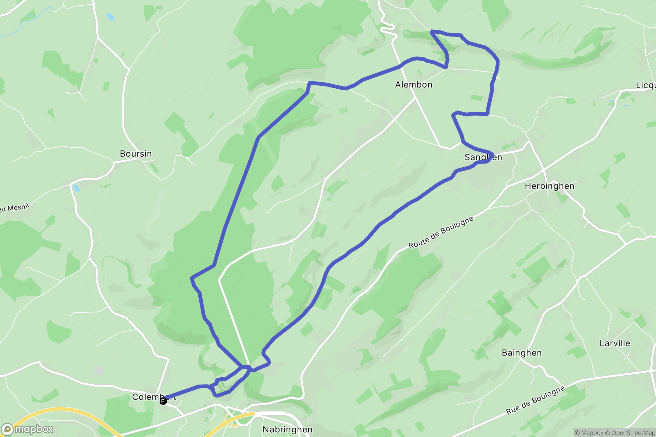 Colembert : carte du parcours de randonnée - France