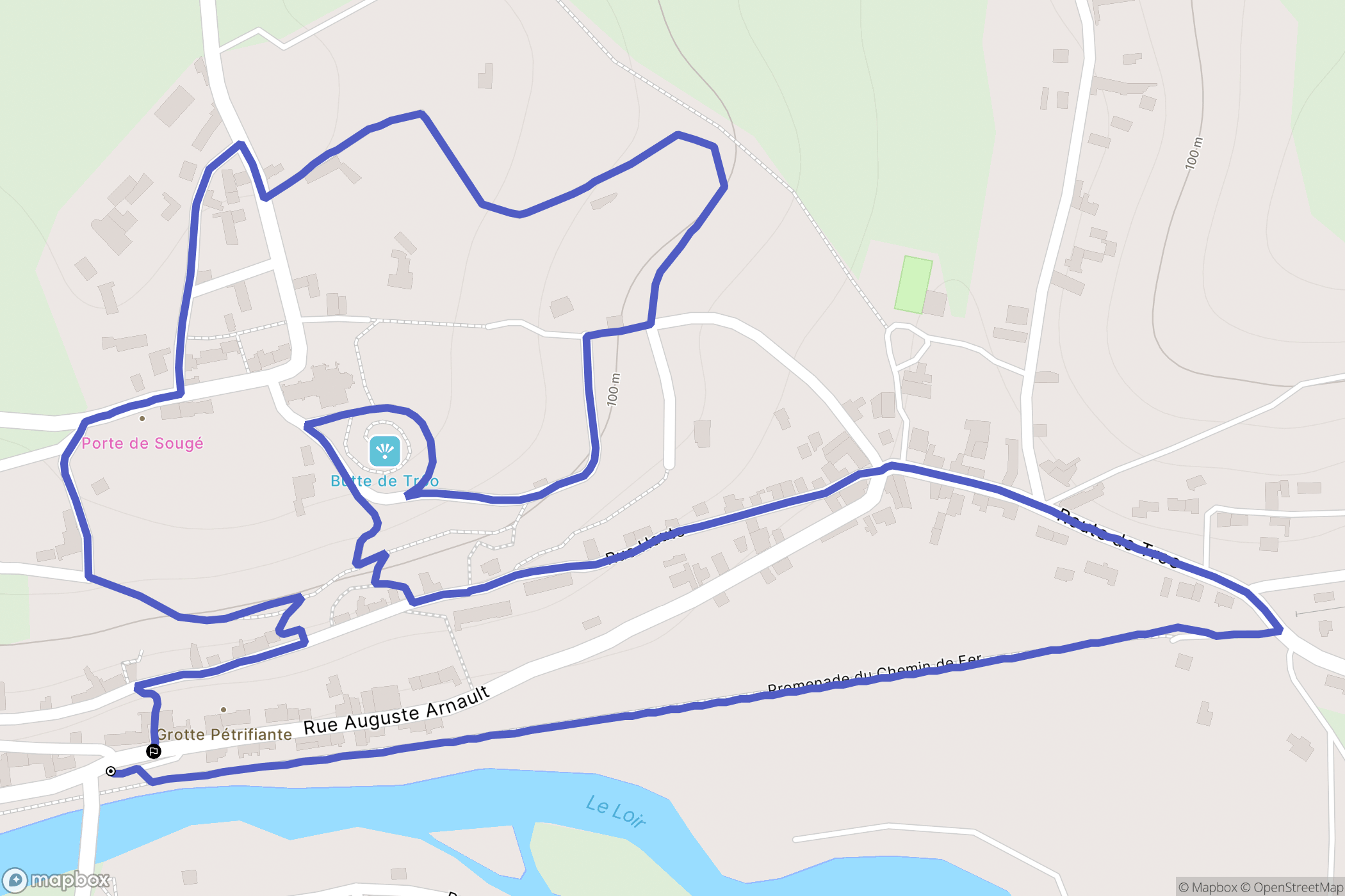 Troo : carte du parcours de randonnée - France