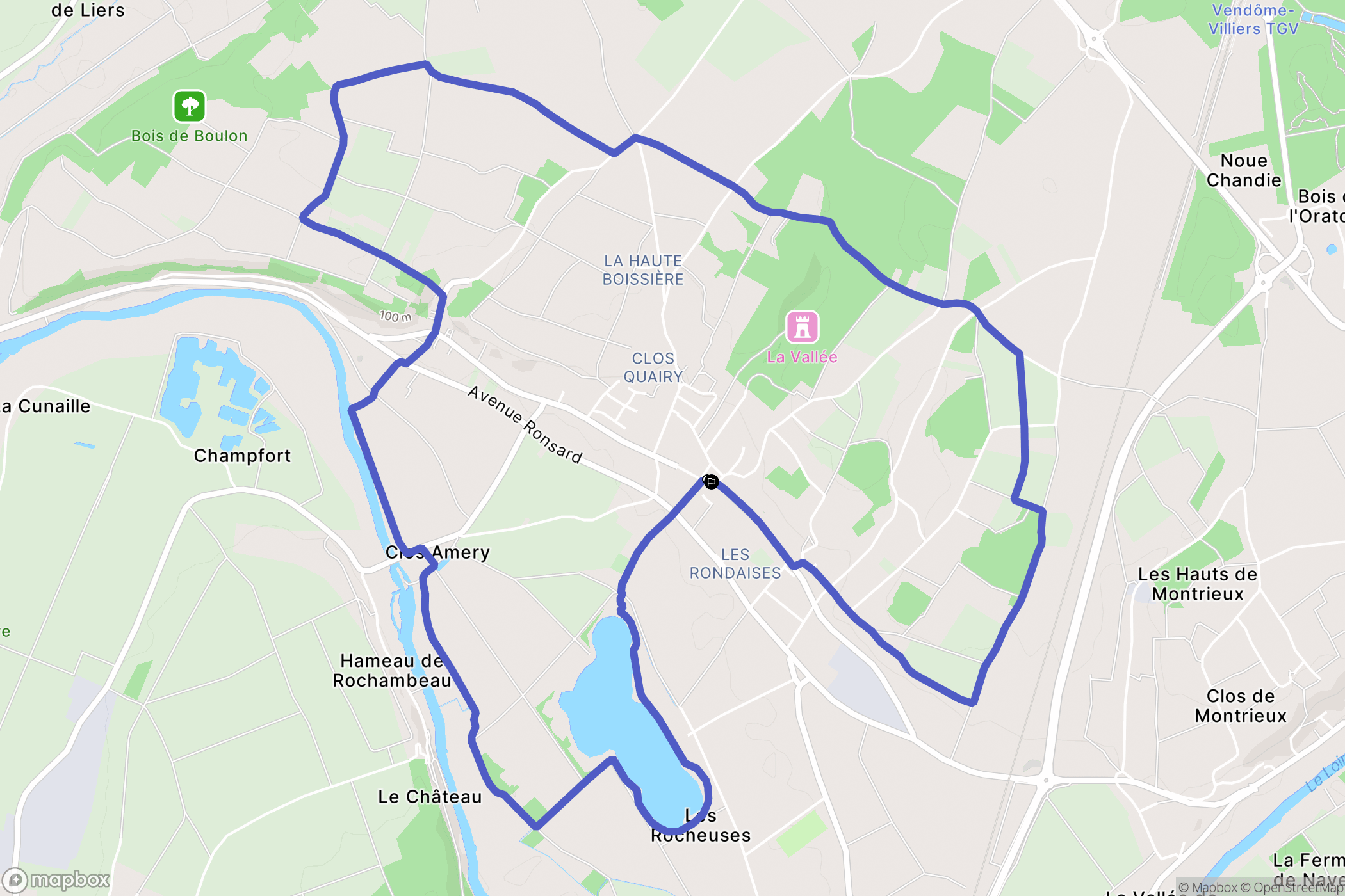 Villiers-sur-Loir : carte du parcours de randonnée - France