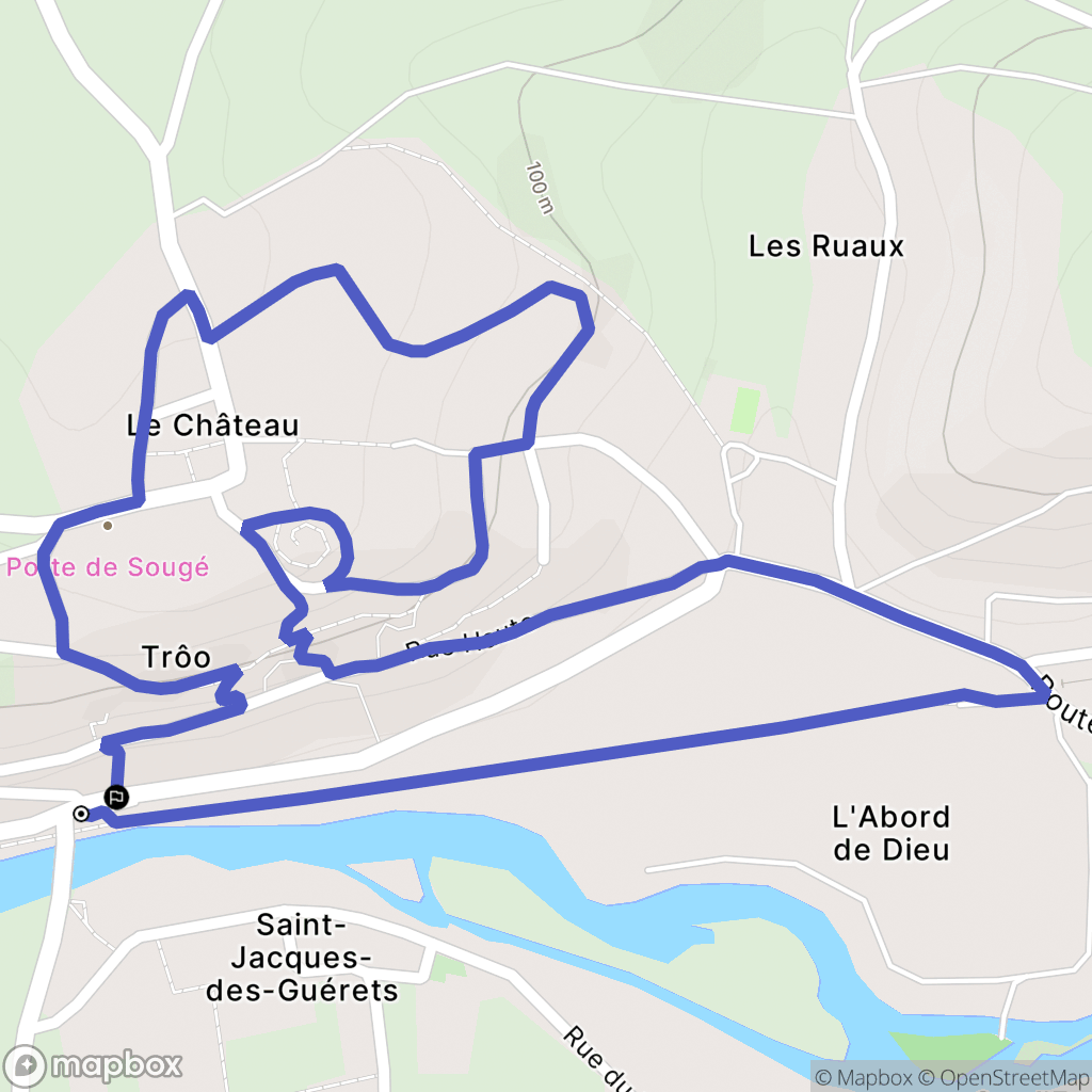 Troo : carte du parcours de randonnée - France