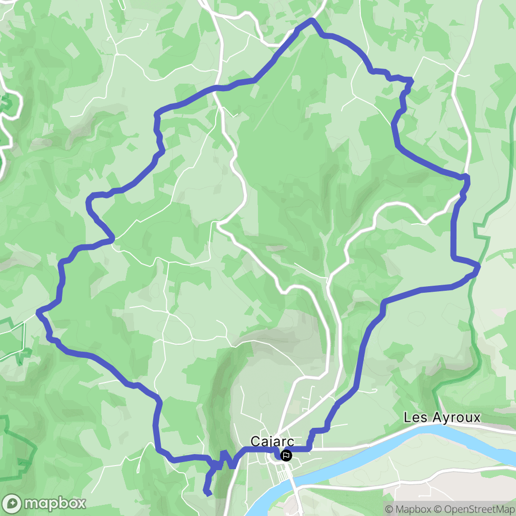 Cajarc : carte du parcours de randonnée - France
