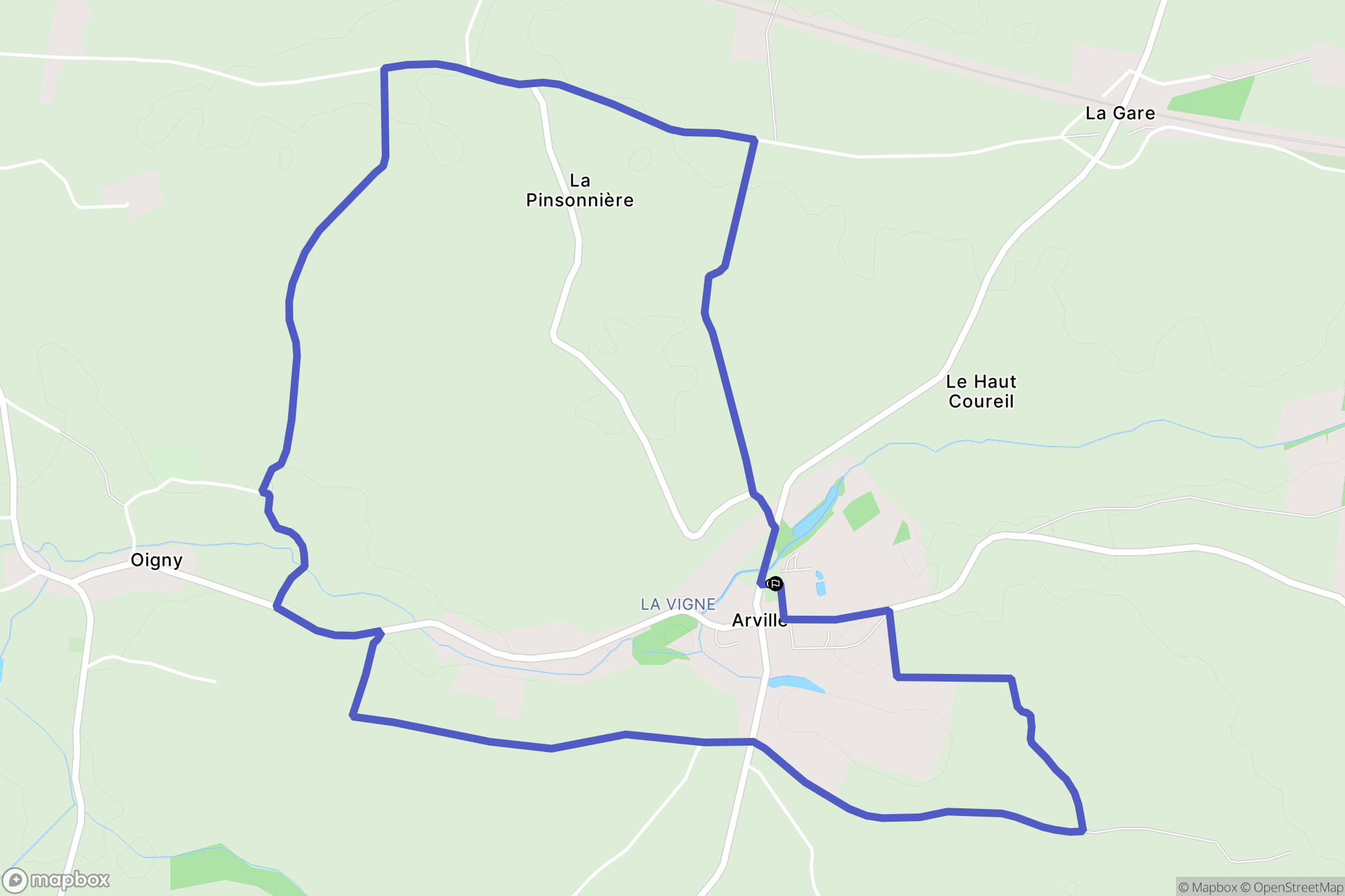 Couëtron-au-Perche : carte du parcours de randonnée - France