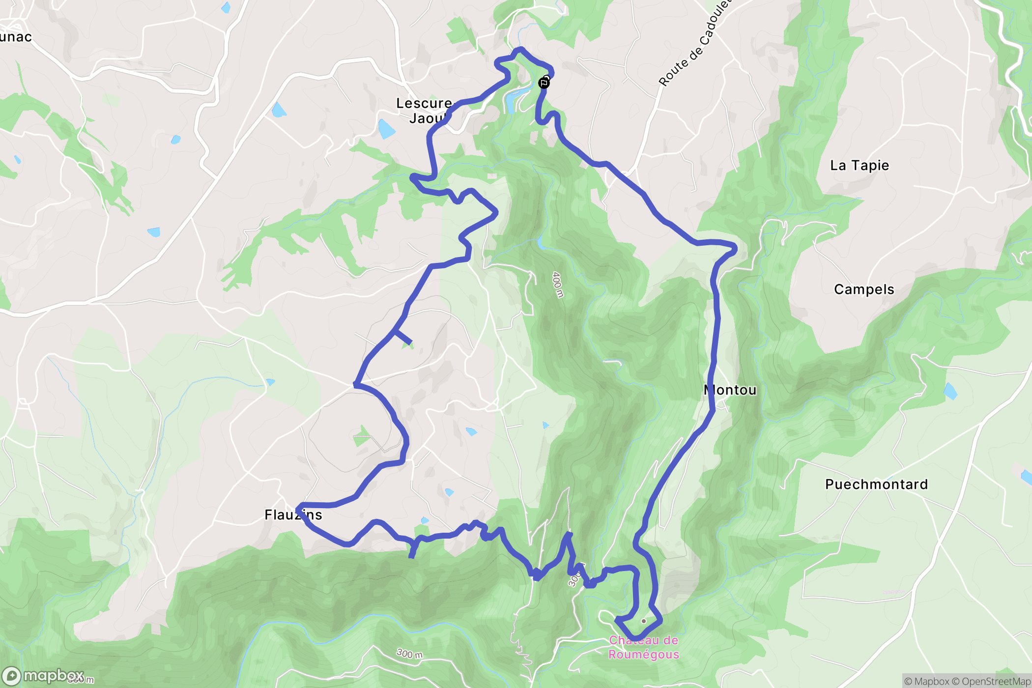 Lescure-Jaoul : carte du parcours de randonnée - France