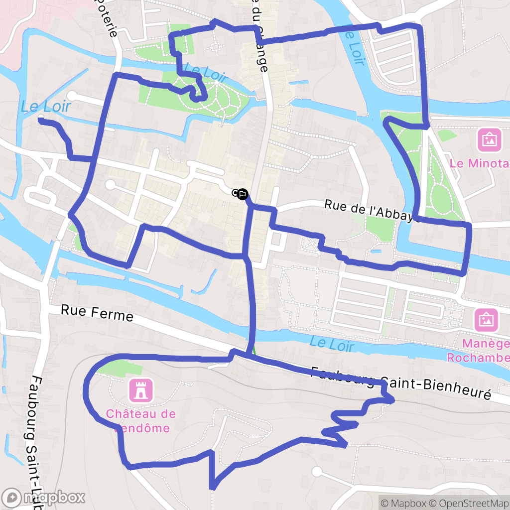 Vendôme : carte du parcours de randonnée - France