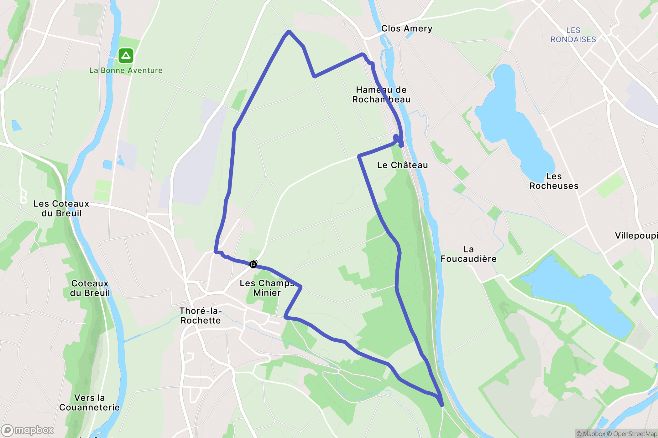 Thoré-la-Rochette : carte du parcours de randonnée - France