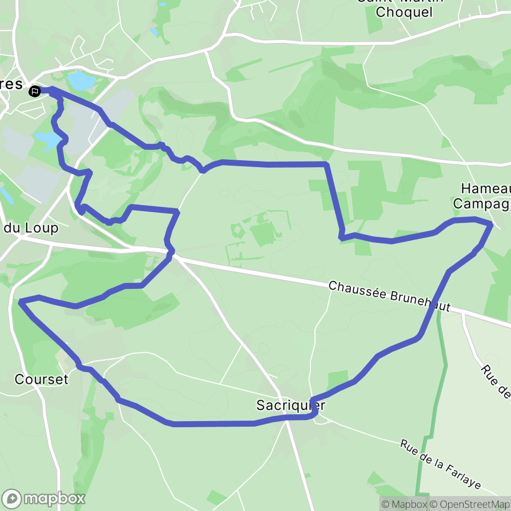 Desvres : carte du parcours de randonnée - France