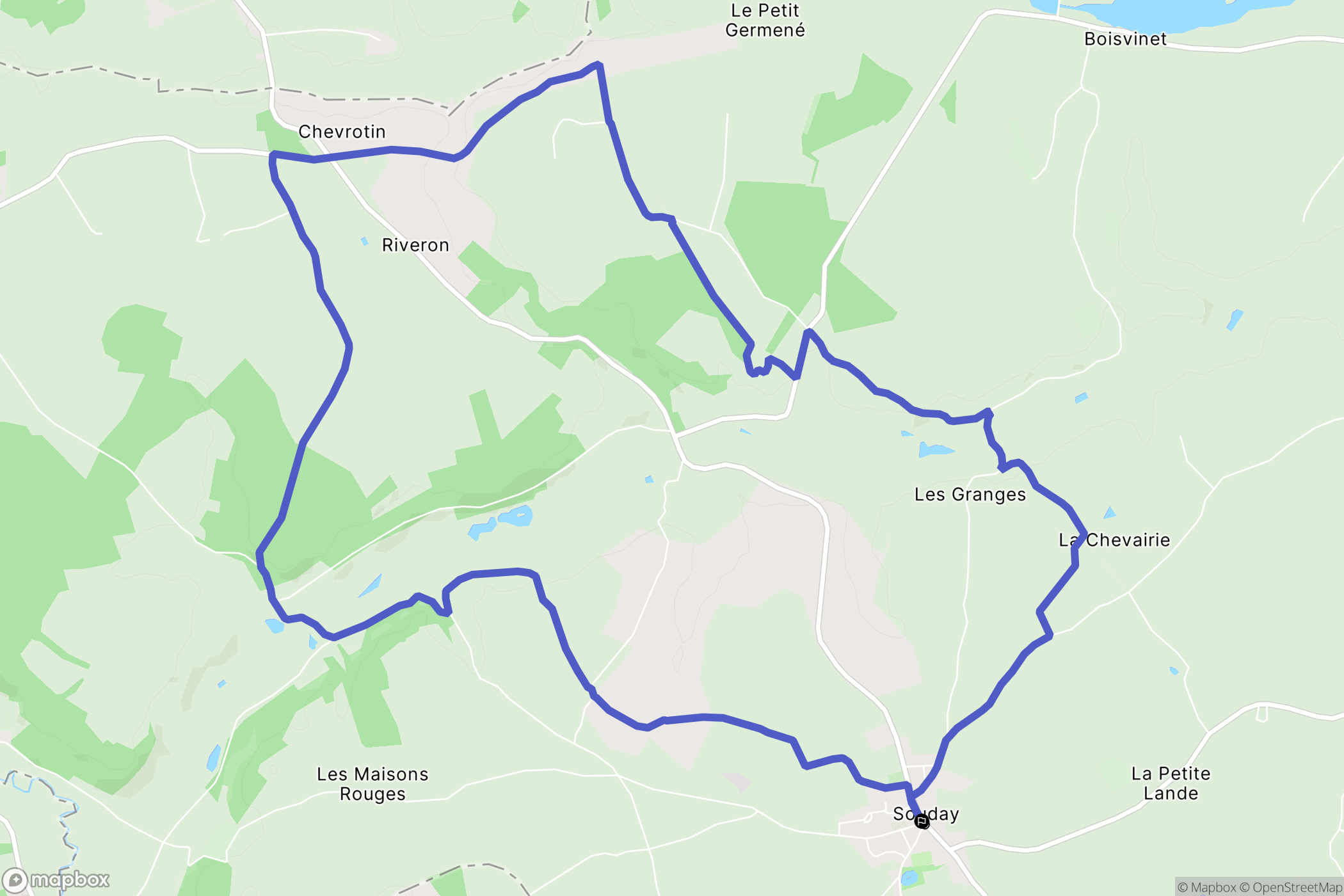 Couëtron-au-Perche : carte du parcours de randonnée - France