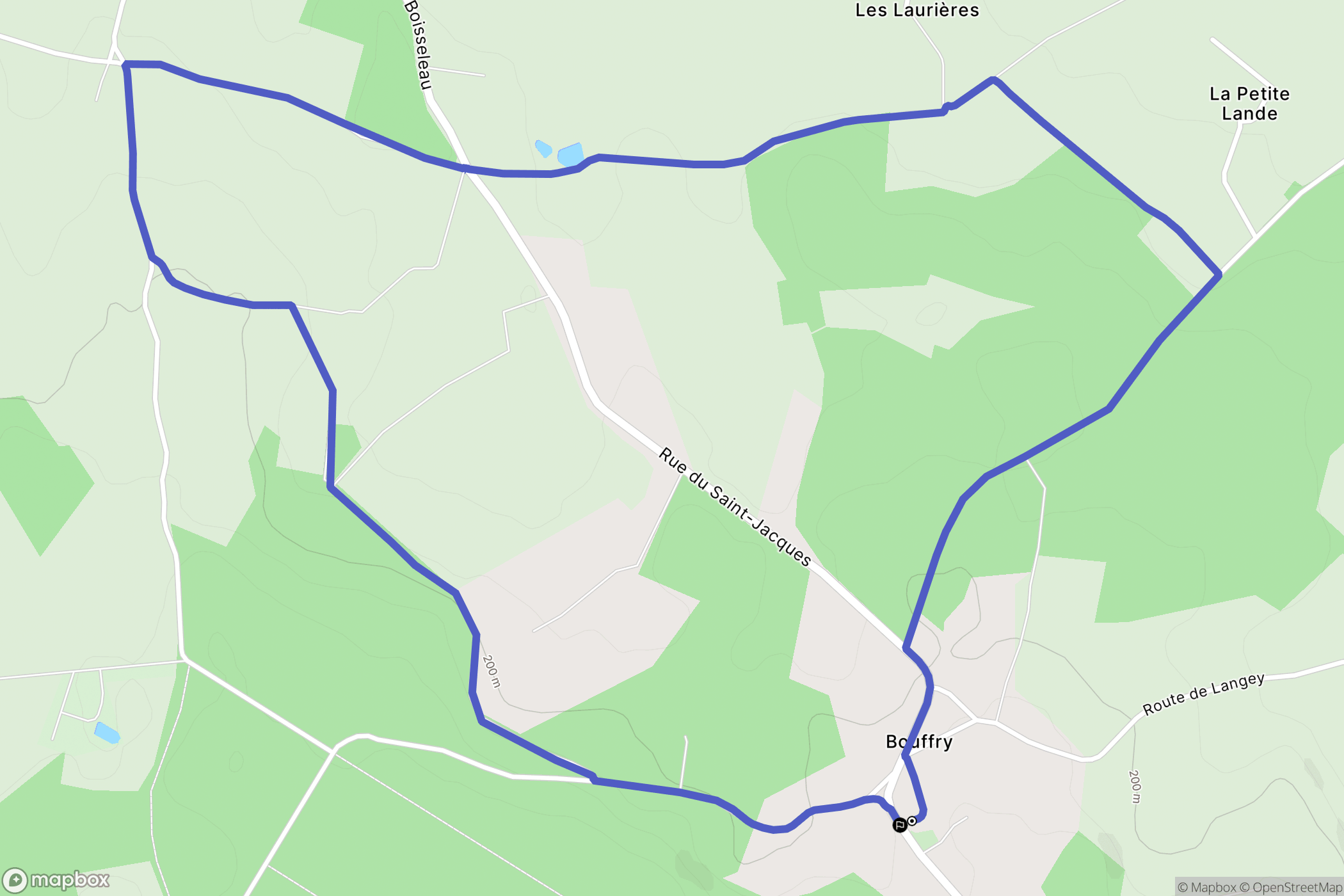 Bouffry : carte du parcours de randonnée - France