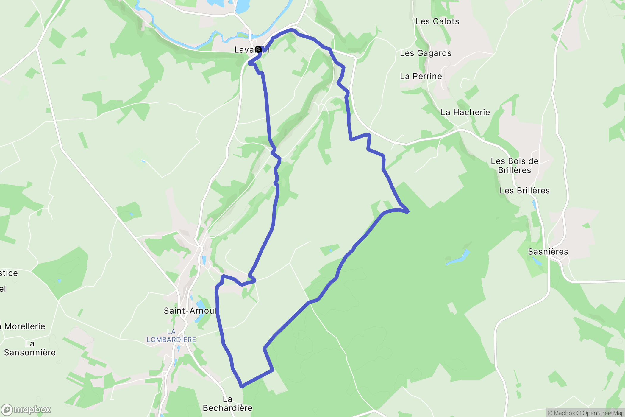 Lavardin : carte du parcours de randonnée - France