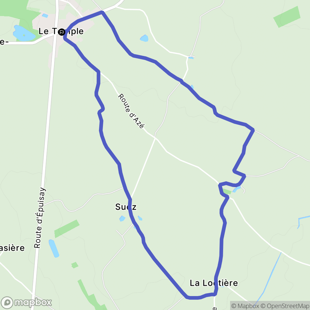 Le Temple : carte du parcours de randonnée - France