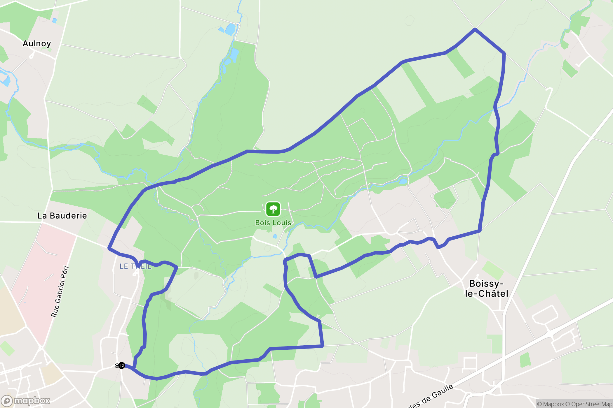 Coulommiers : carte du parcours de randonnée - France