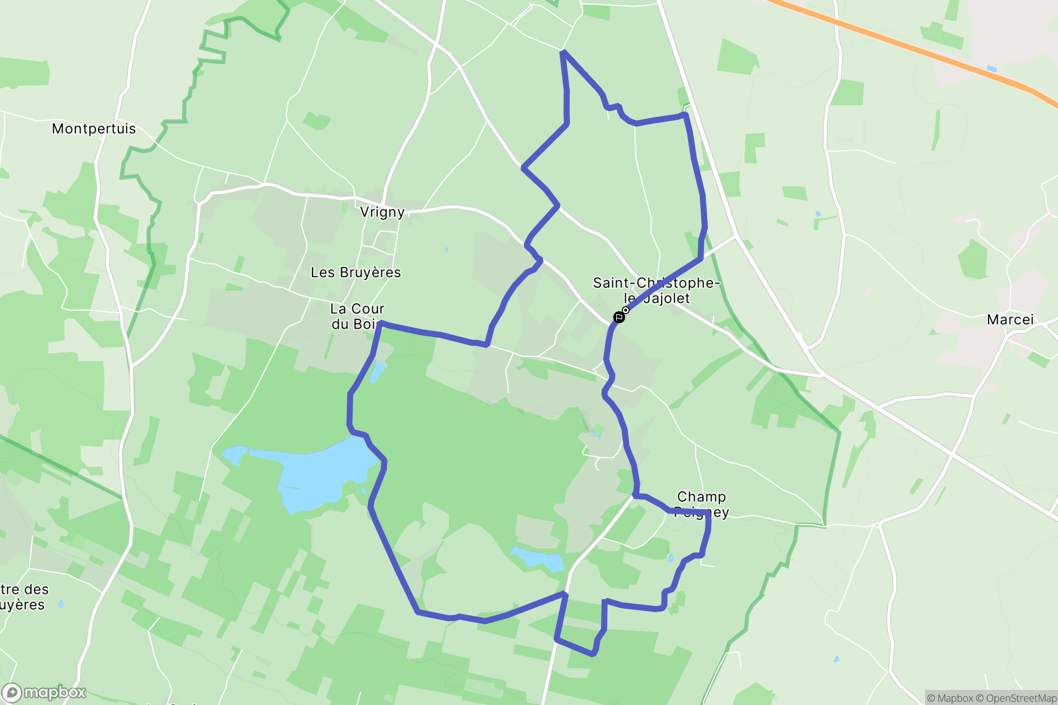 Boischampré : carte du parcours de randonnée - France