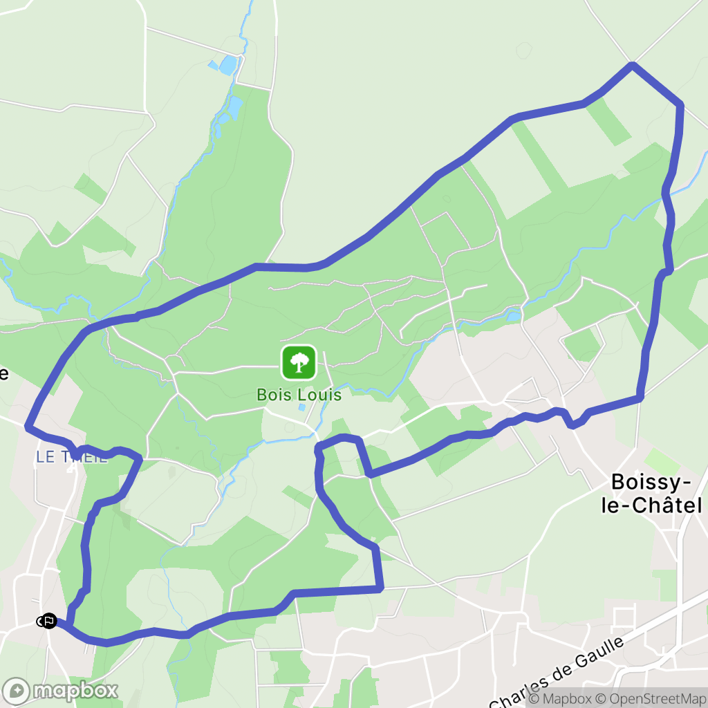 Coulommiers : carte du parcours de randonnée - France
