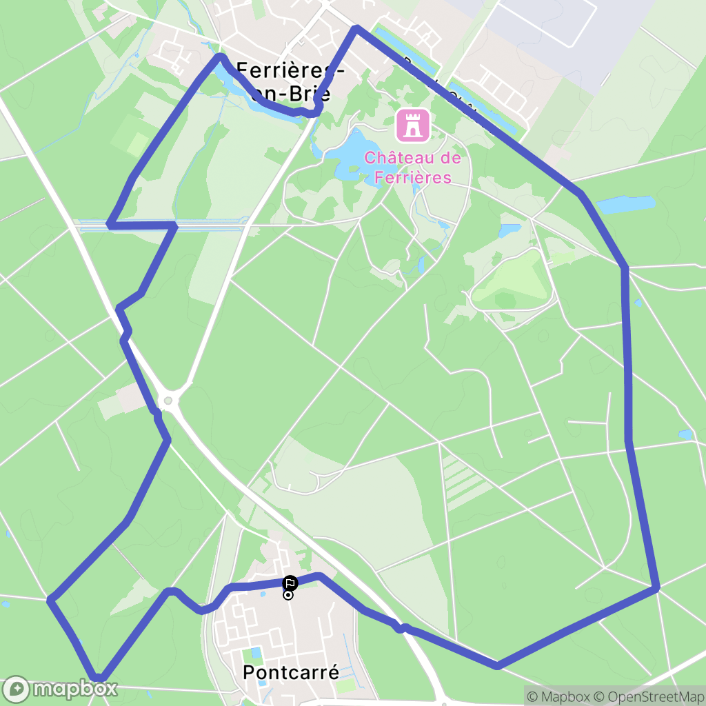 Ferrières-en-Brie : carte du parcours de randonnée - France