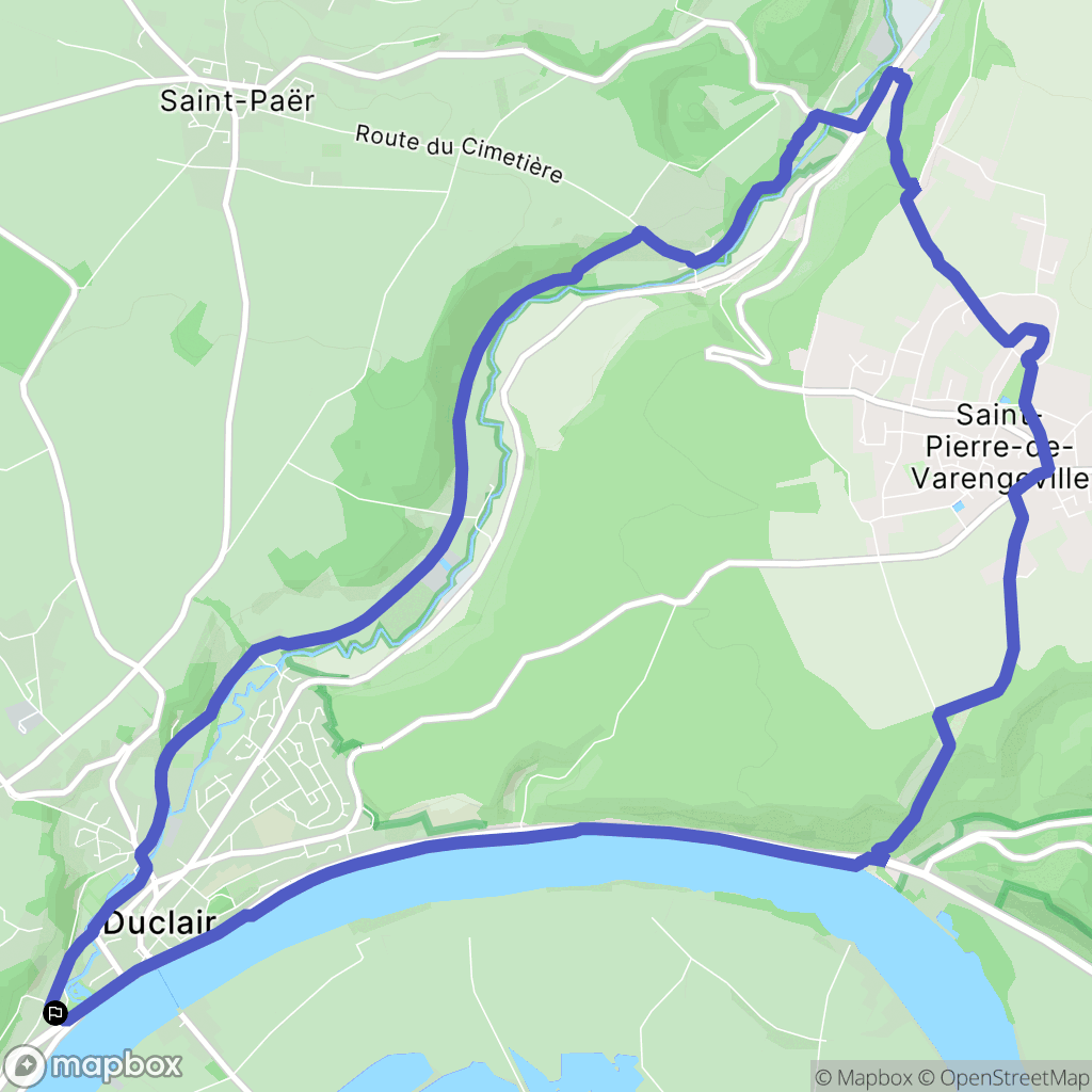 Duclair : carte du parcours de randonnée - France