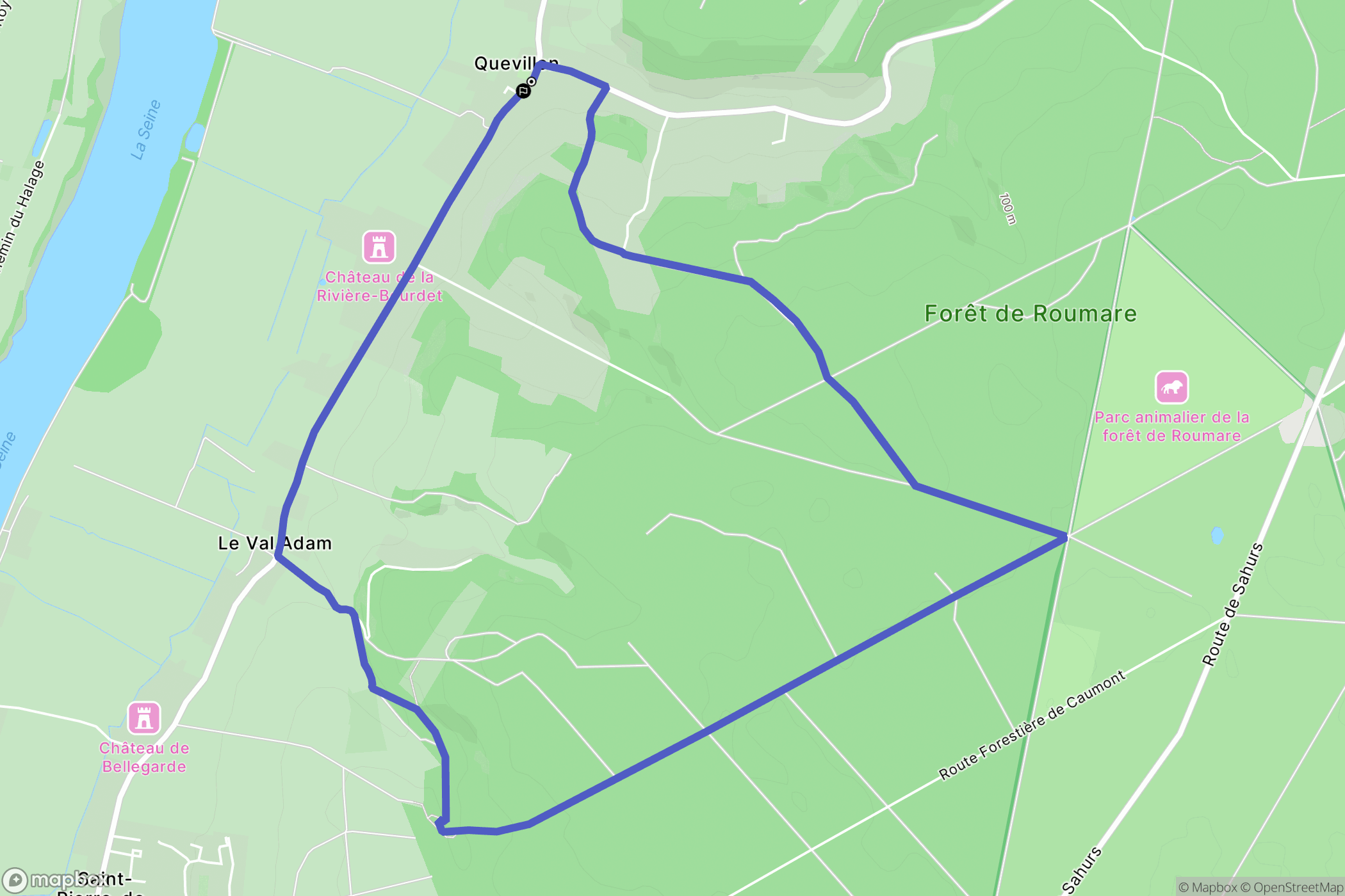 Quevillon : carte du parcours de randonnée - France