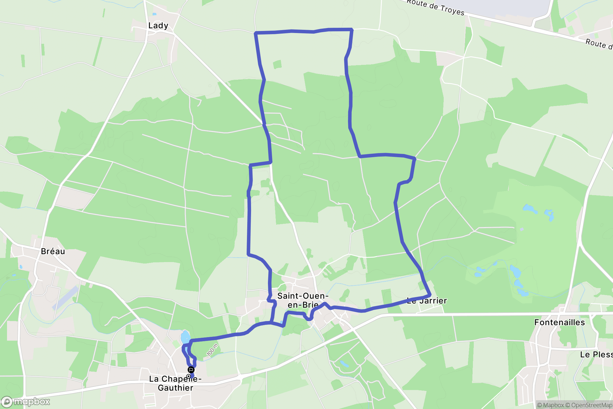 La Chapelle-Gauthier : carte du parcours de randonnée - France