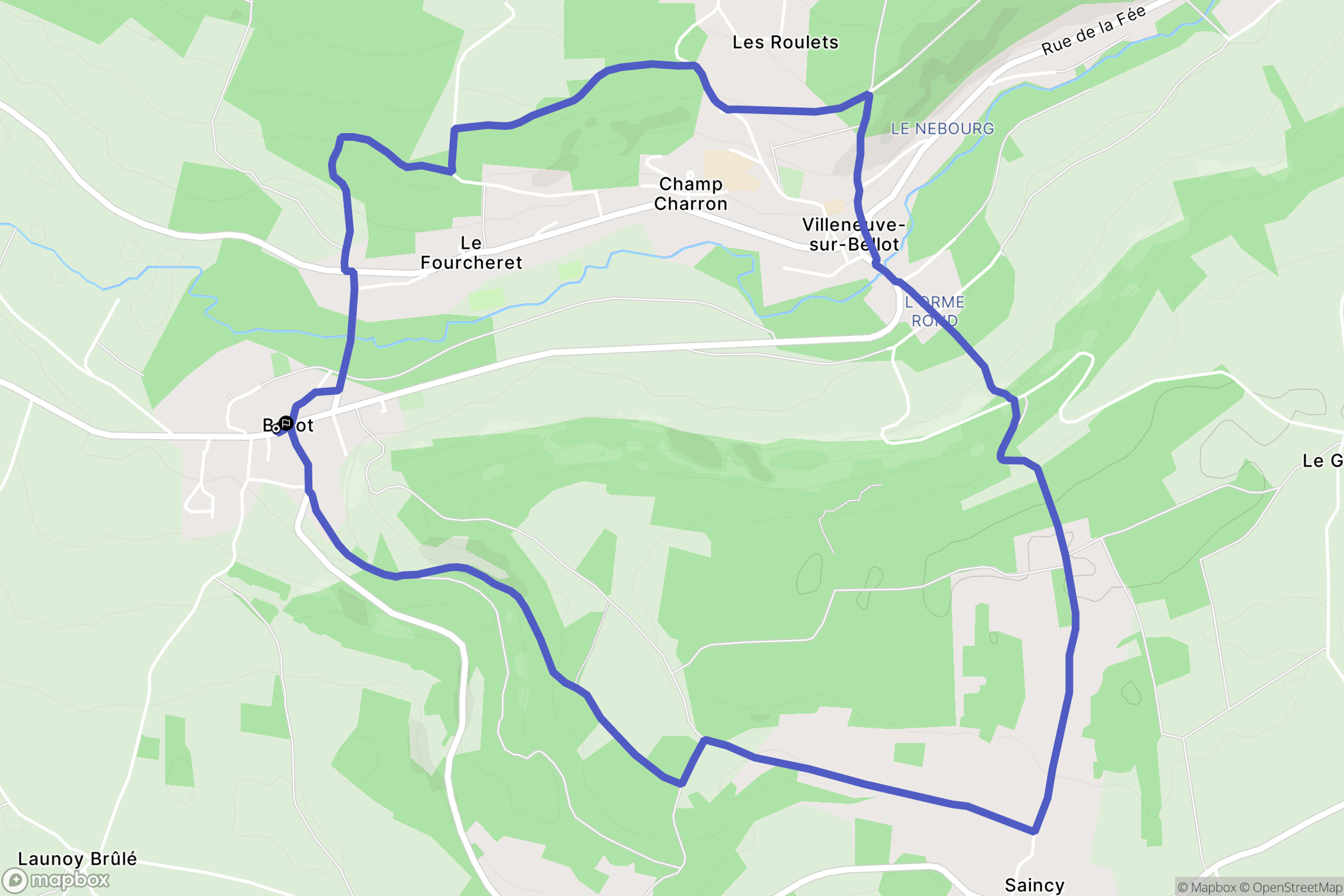 Bellot : carte du parcours de randonnée - France
