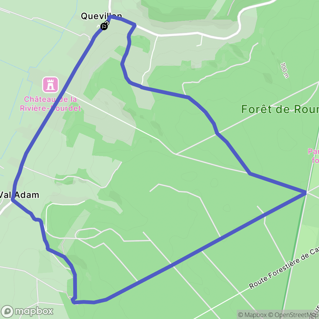 Quevillon : carte du parcours de randonnée - France