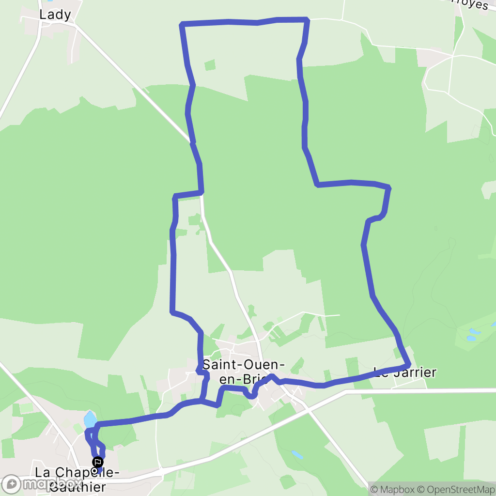 La Chapelle-Gauthier : carte du parcours de randonnée - France