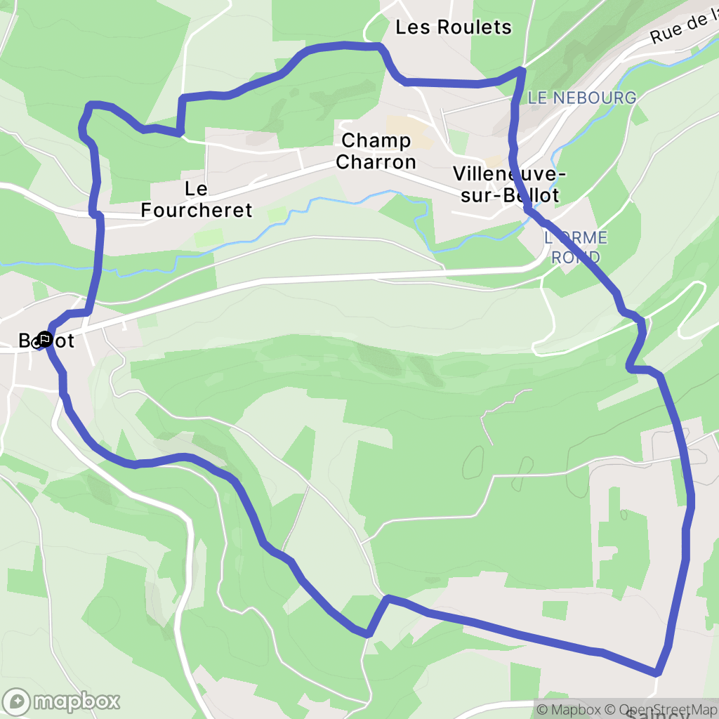 Bellot : carte du parcours de randonnée - France