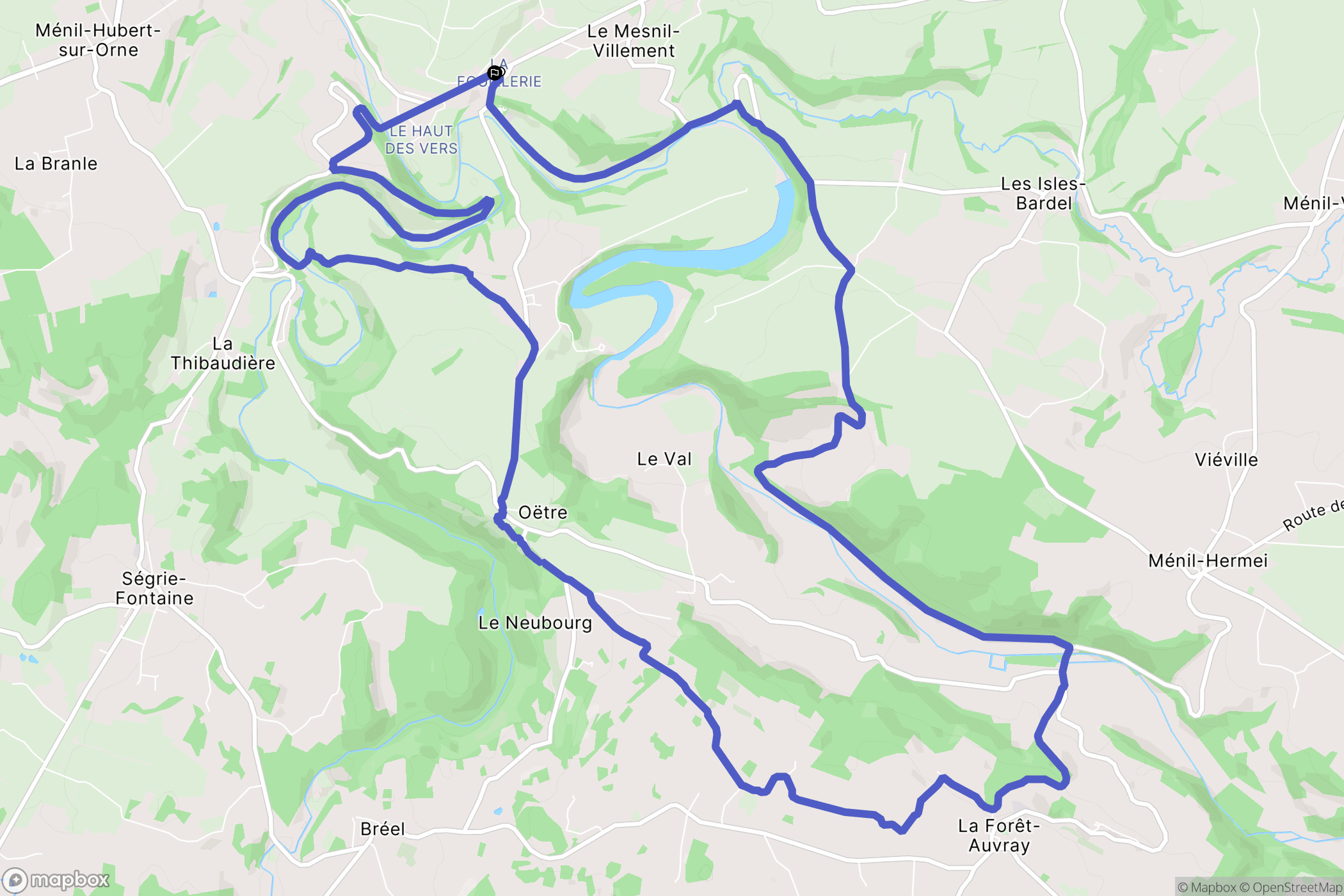 Le Mesnil-Villement : carte du parcours de randonnée - France