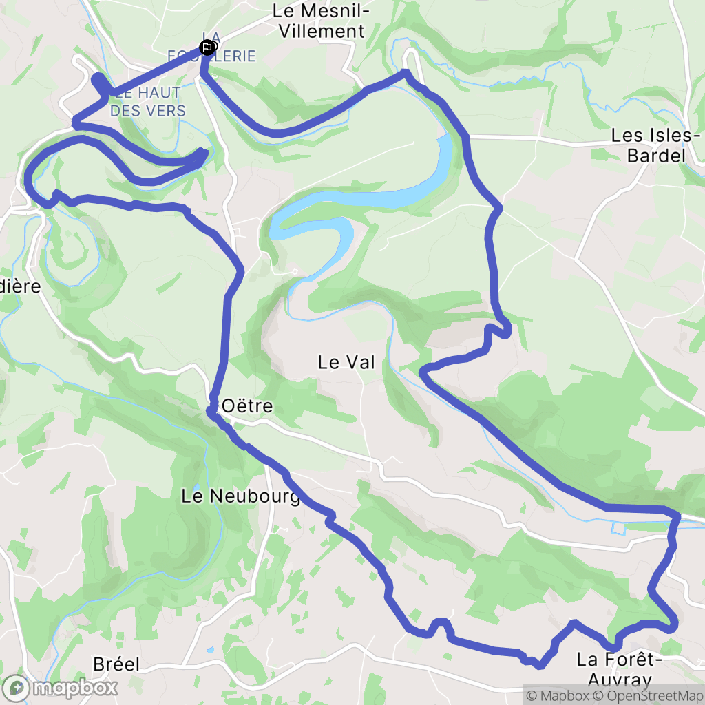 Le Mesnil-Villement : carte du parcours de randonnée - France