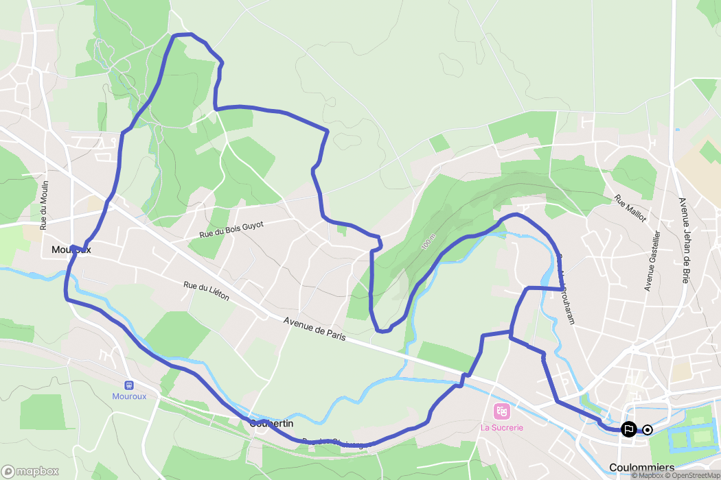 Coulommiers : carte du parcours de randonnée - France