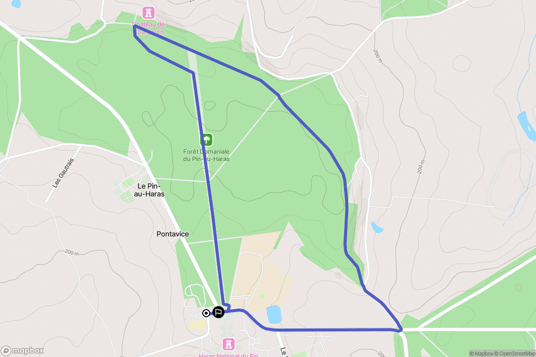 Le Pin-au-Haras : carte du parcours de randonnée - France