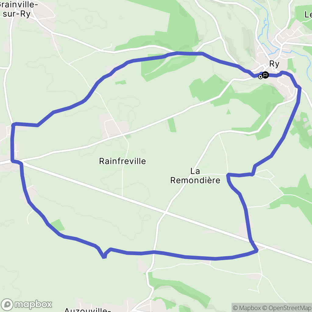 Ry : carte du parcours de randonnée - France