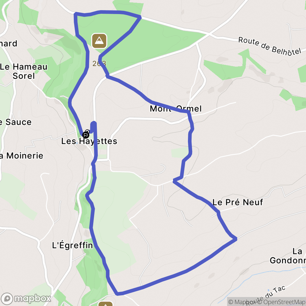 Mont-Ormel : carte du parcours de randonnée - France
