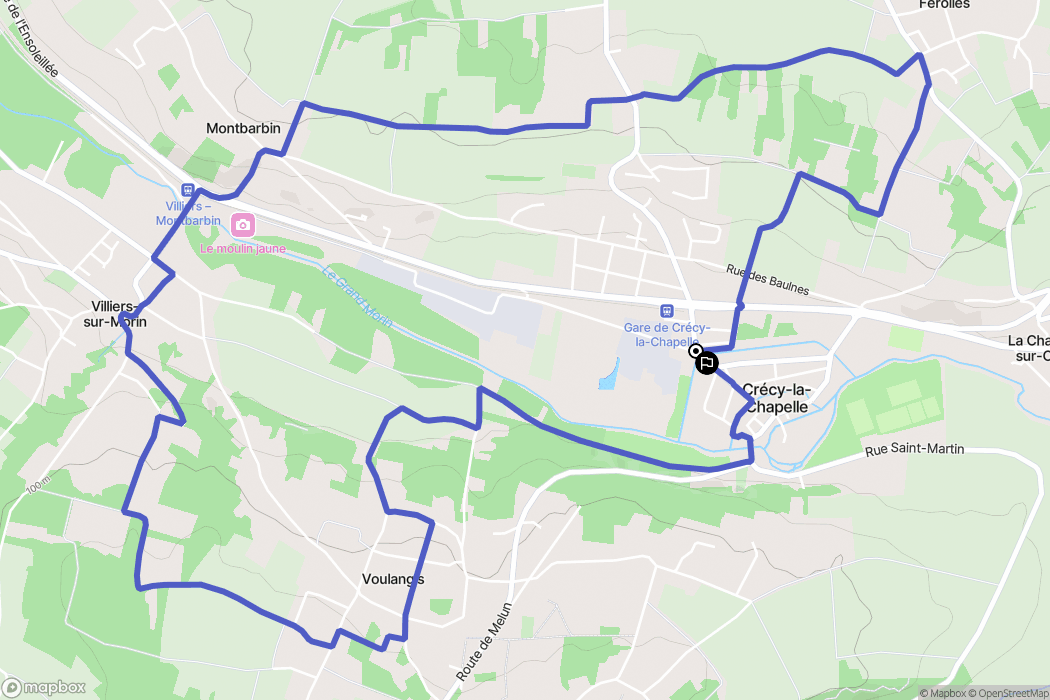Crécy-la-Chapelle : carte du parcours de randonnée - France