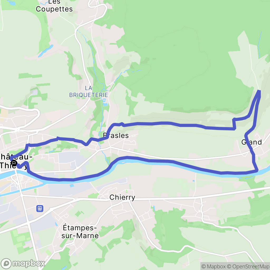 Château-Thierry : carte du parcours de randonnée - France