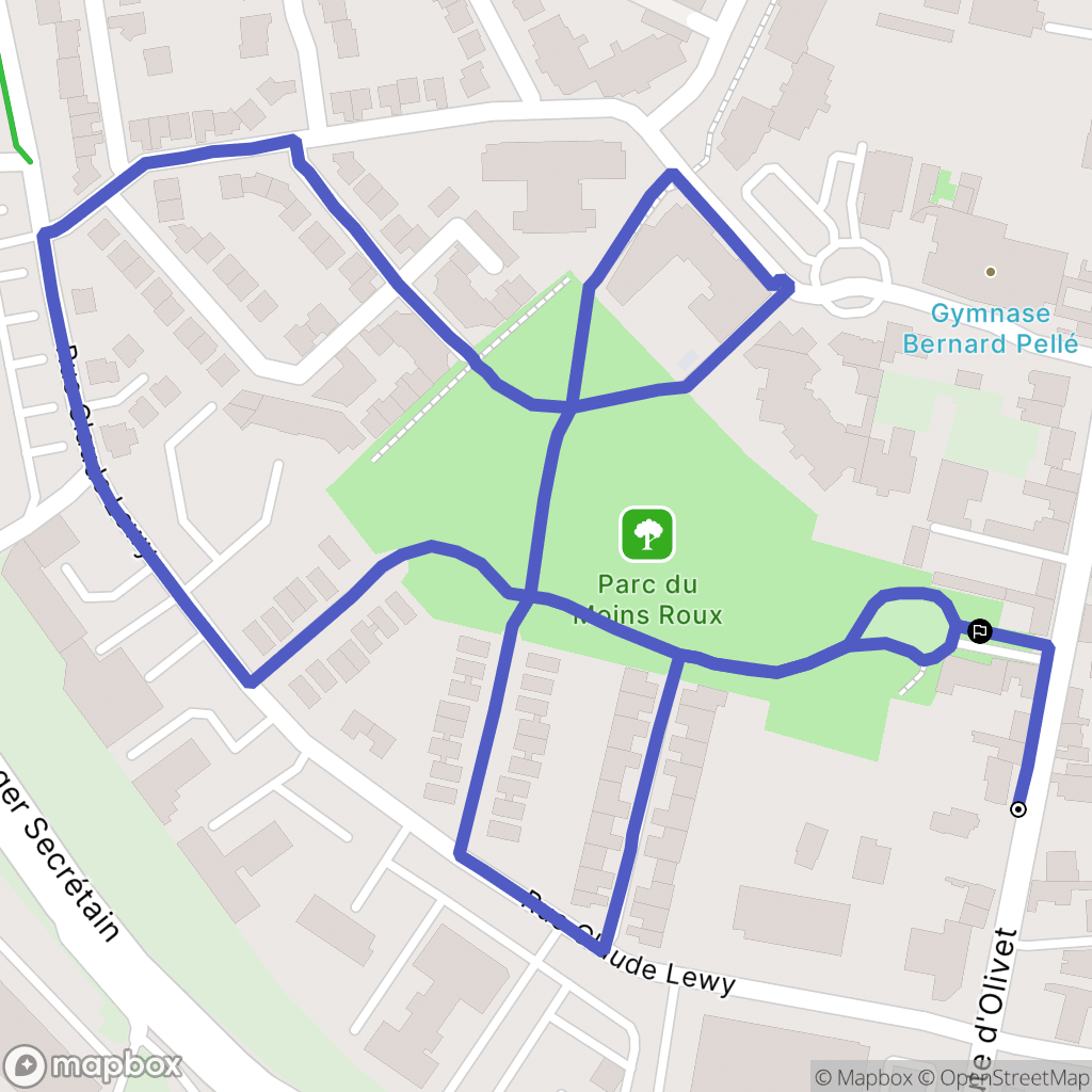 Orléans : carte du parcours de randonnée - France
