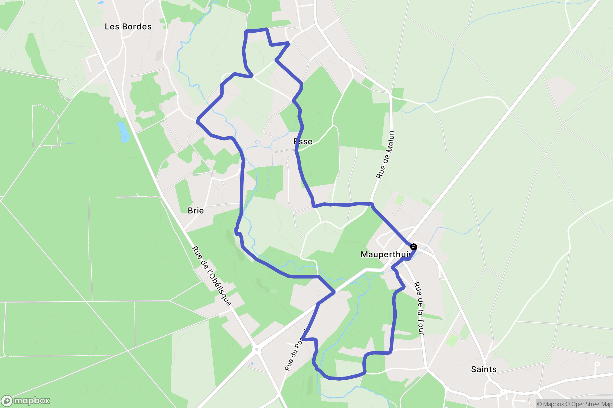 Mauperthuis : carte du parcours de randonnée - France