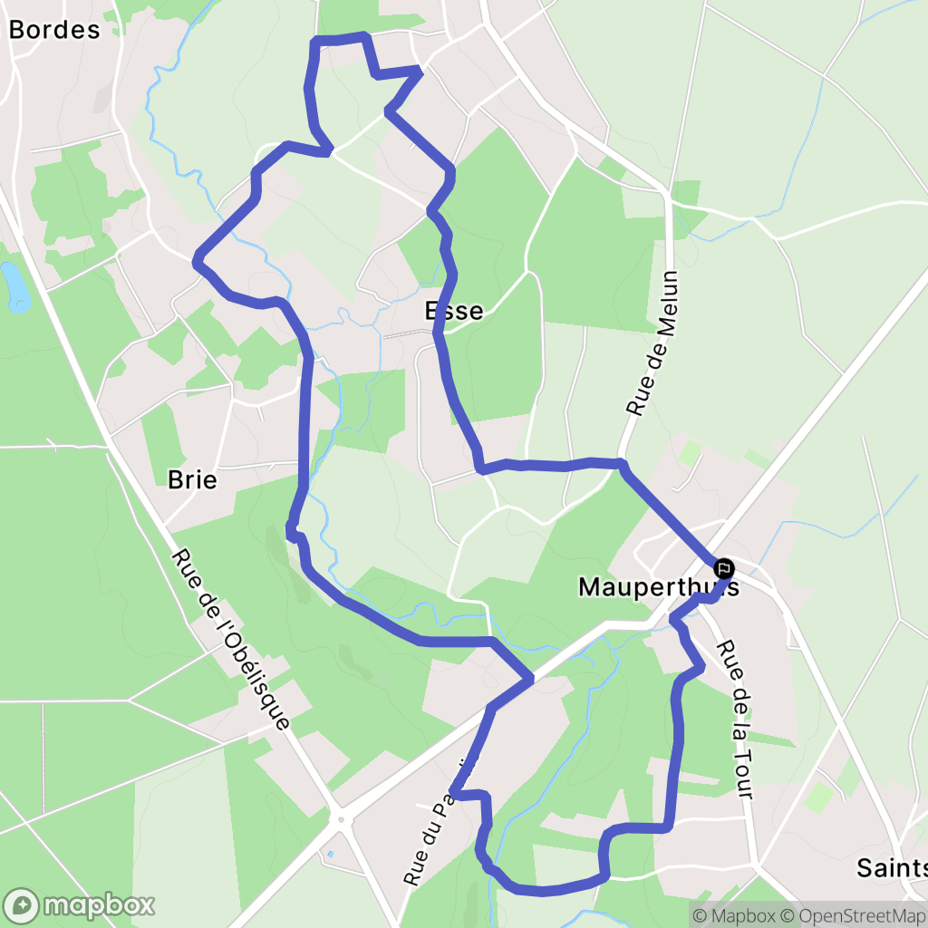 Mauperthuis : carte du parcours de randonnée - France