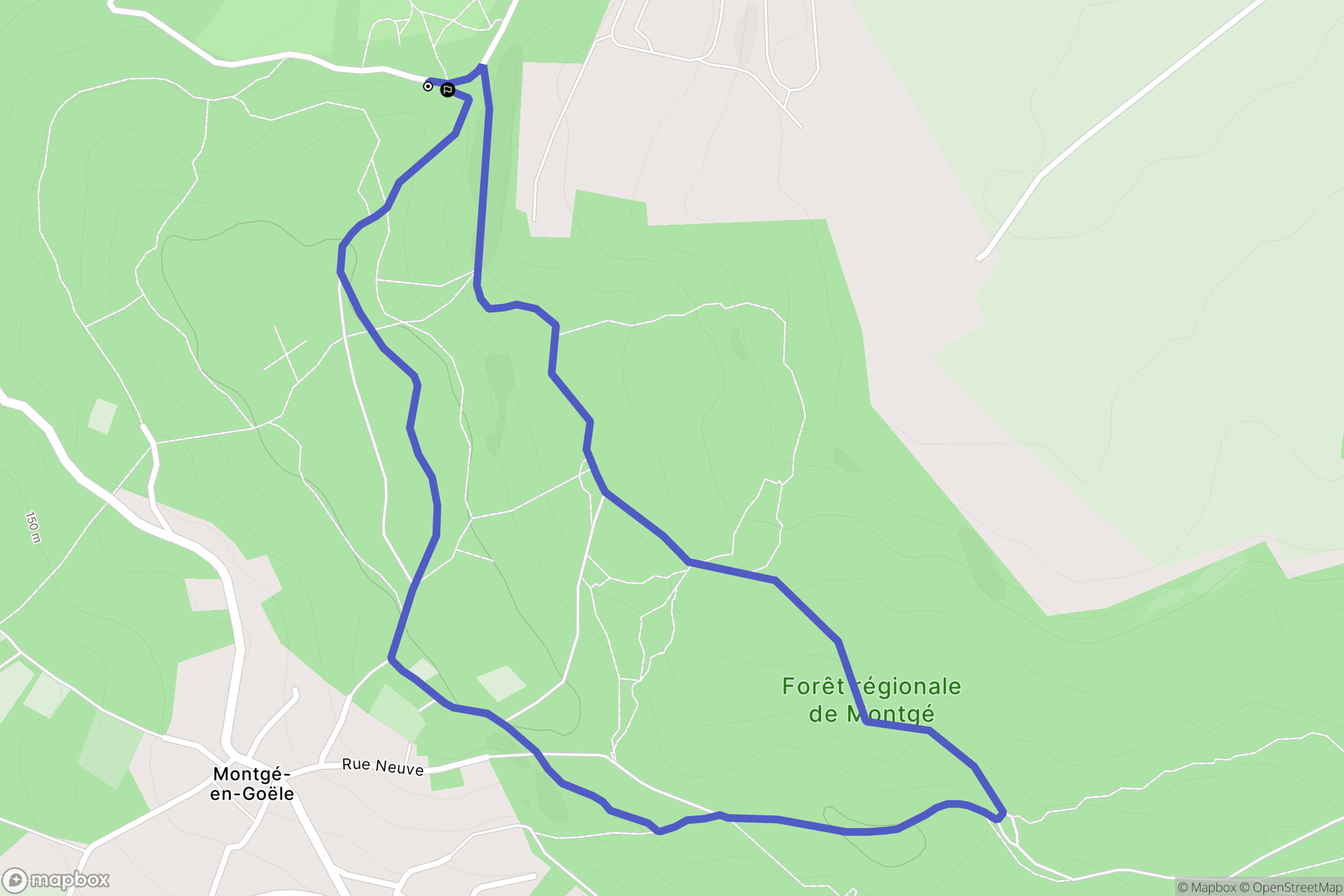 Montgé-en-Goële : carte du parcours de randonnée - France