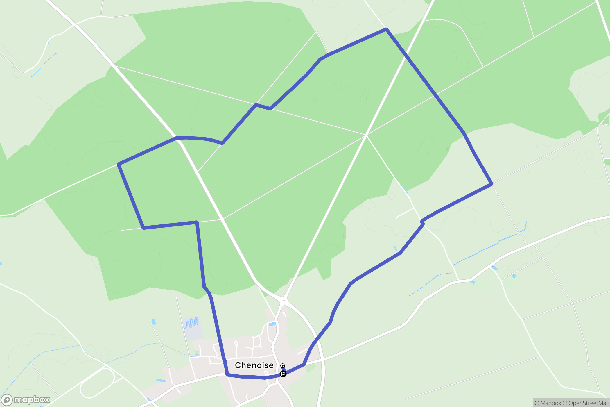 Chenoise : carte du parcours de randonnée - France