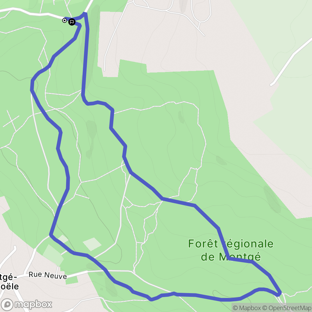 Montgé-en-Goële : carte du parcours de randonnée - France