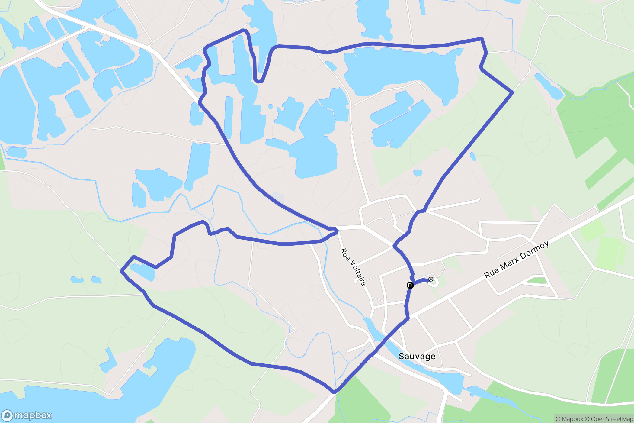 Saint-Just-Sauvage : carte du parcours de randonnée - France