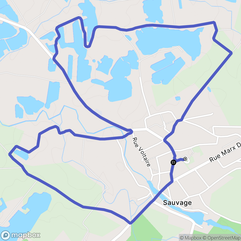 Saint-Just-Sauvage : carte du parcours de randonnée - France
