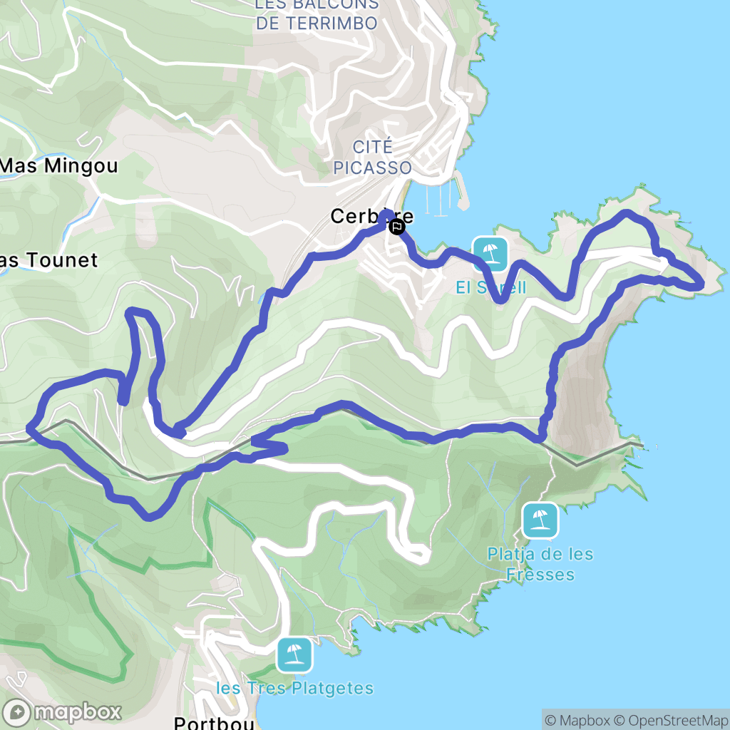 Banyuls-sur-Mer : carte du parcours de randonnée - France