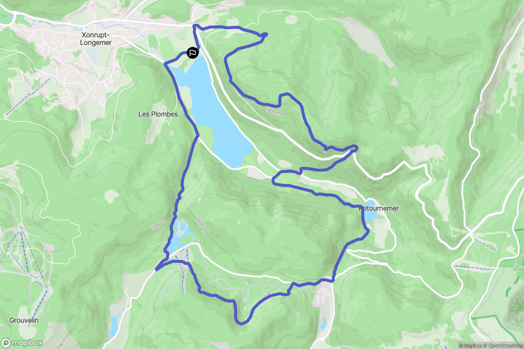 Xonrupt-Longemer : carte du parcours de randonnée - France
