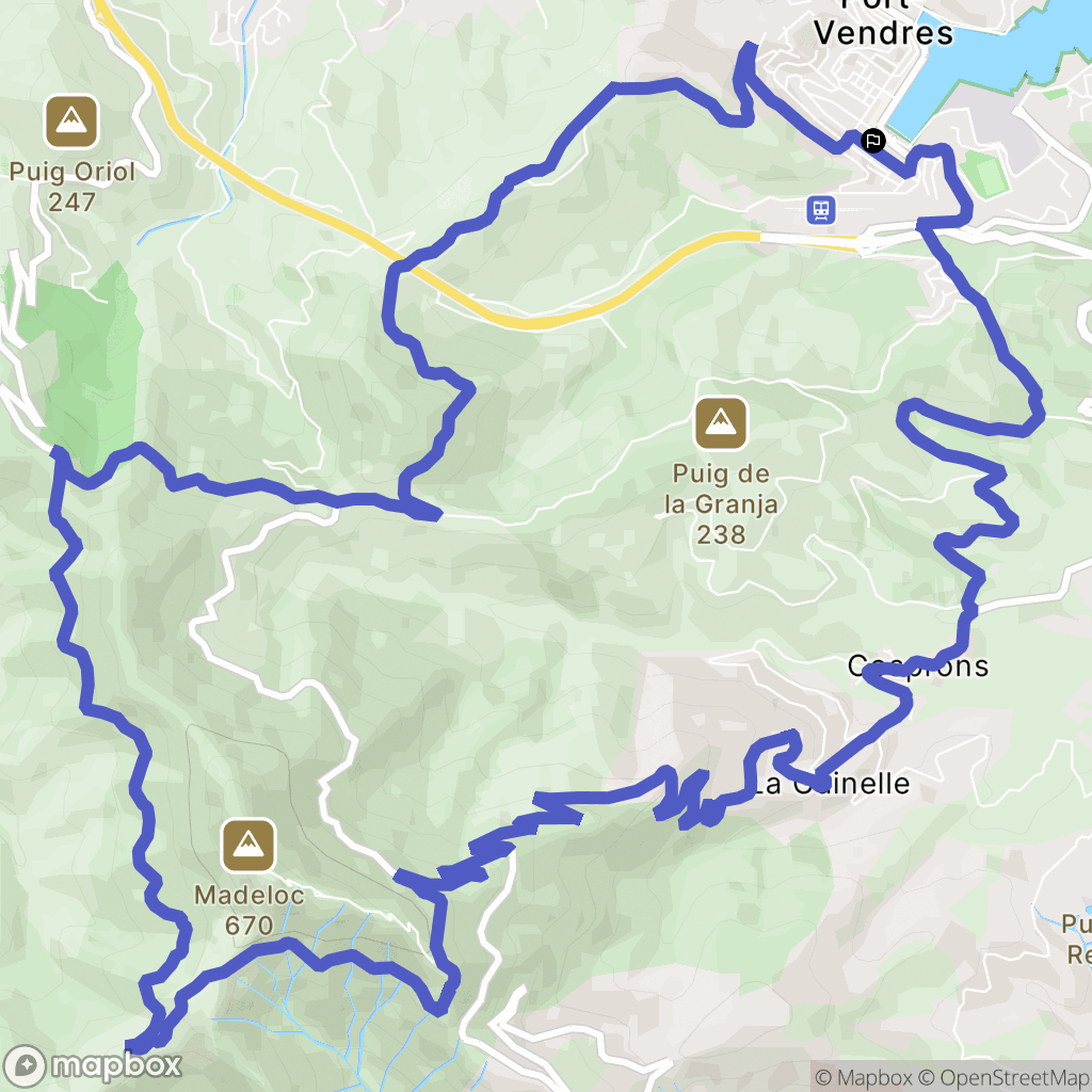 Port-Vendres : carte du parcours de randonnée - France