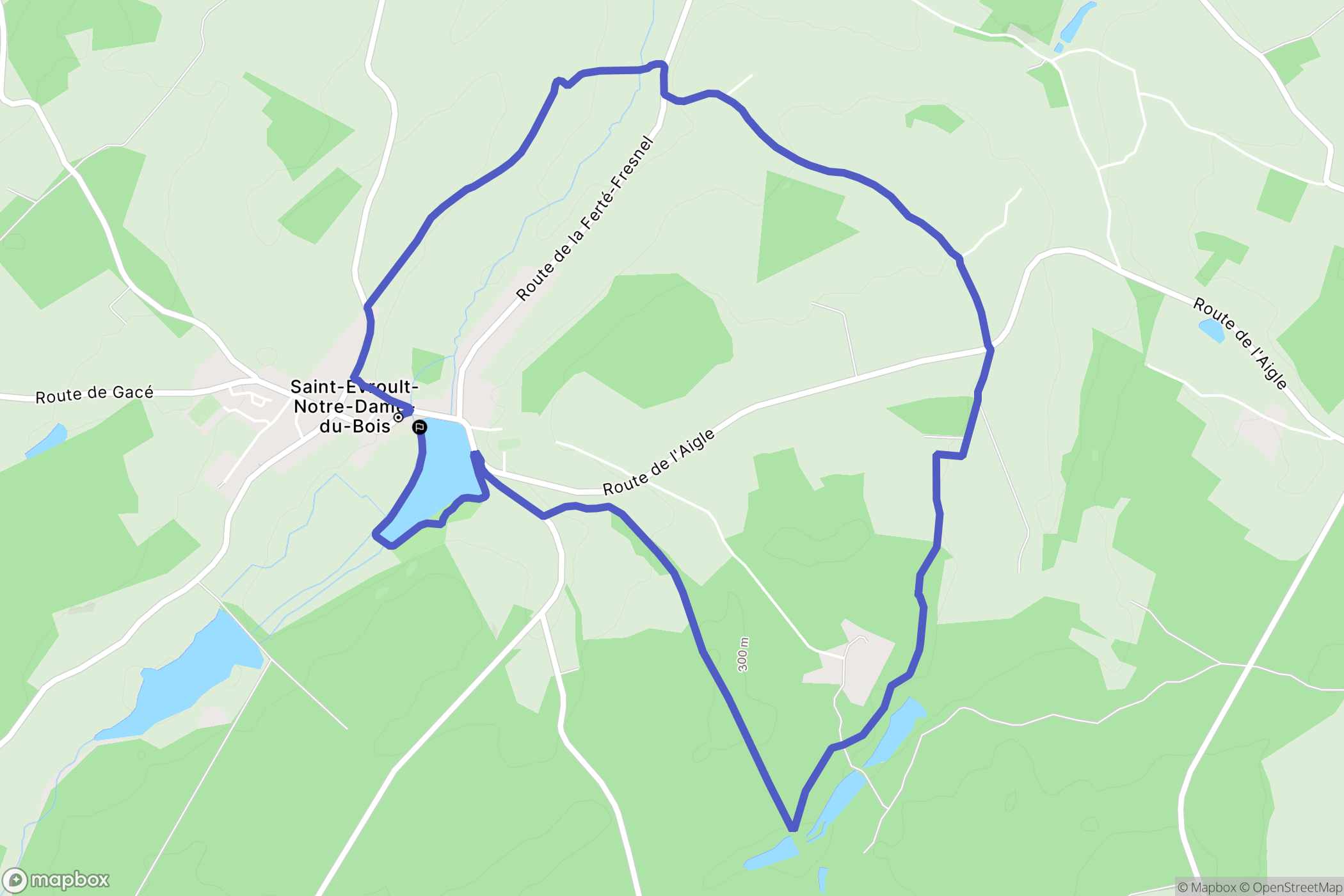 Saint-Evroult-Notre-Dame-du-Bois : carte du parcours de randonnée - France