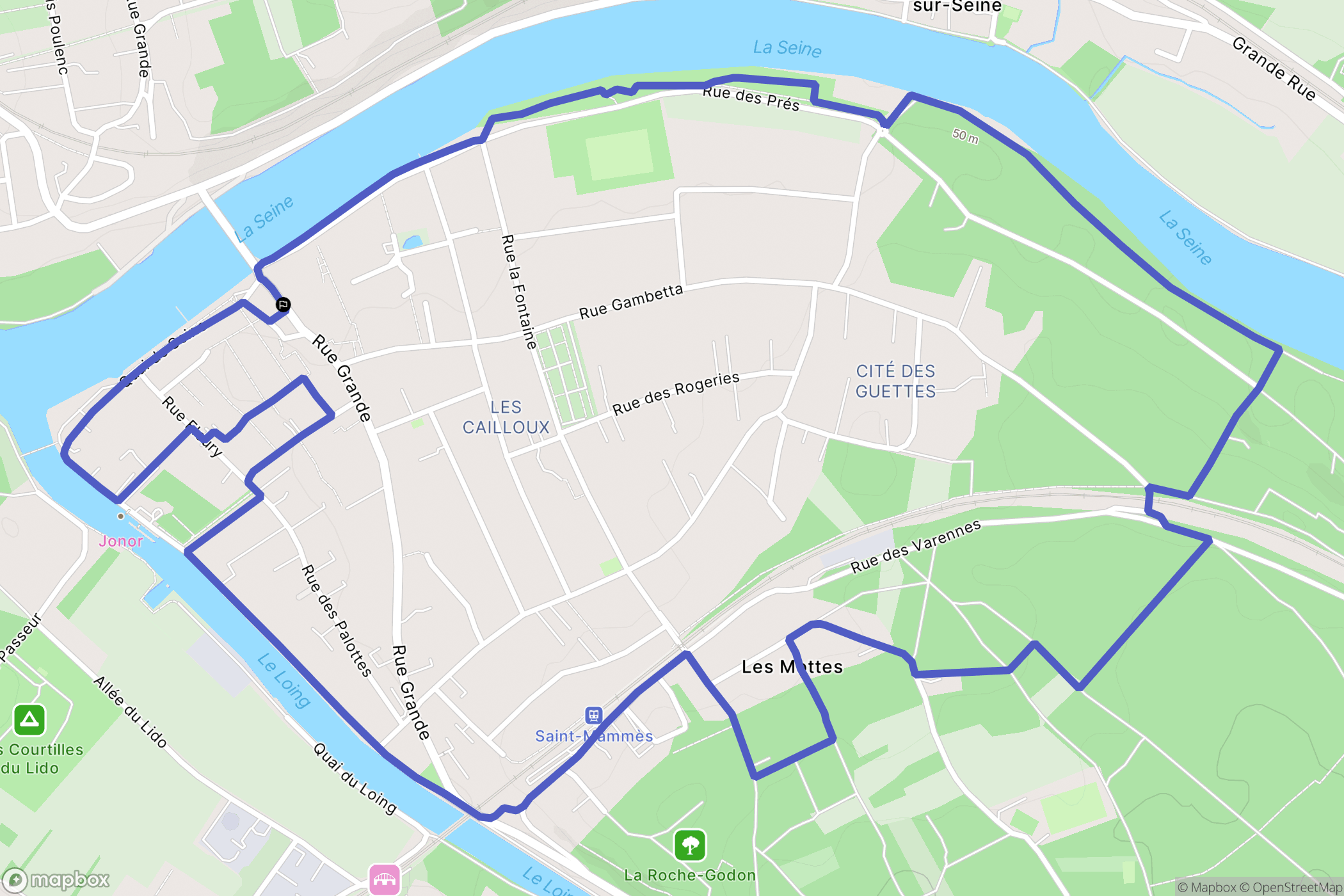 Saint-Mammès : carte du parcours de randonnée - France