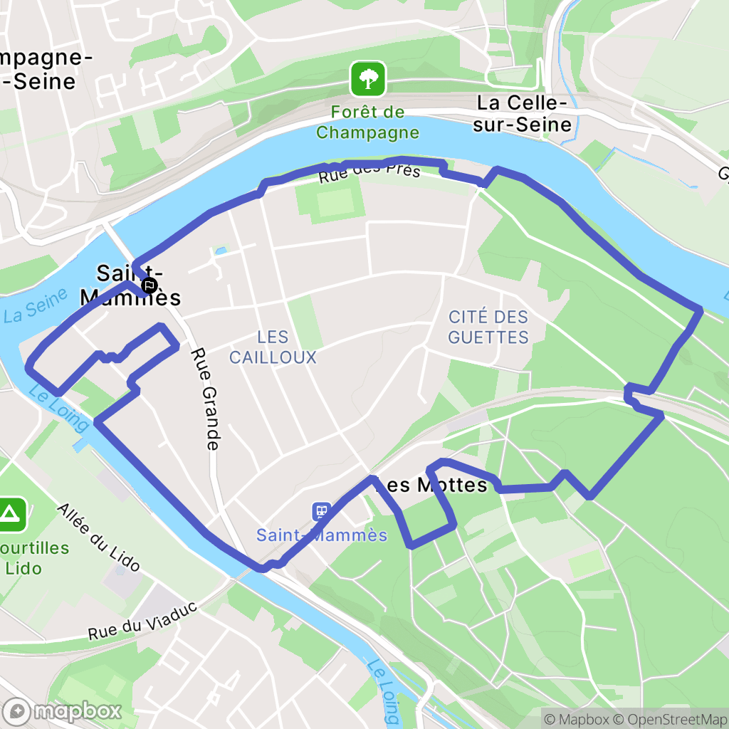 Saint-Mammès : carte du parcours de randonnée - France